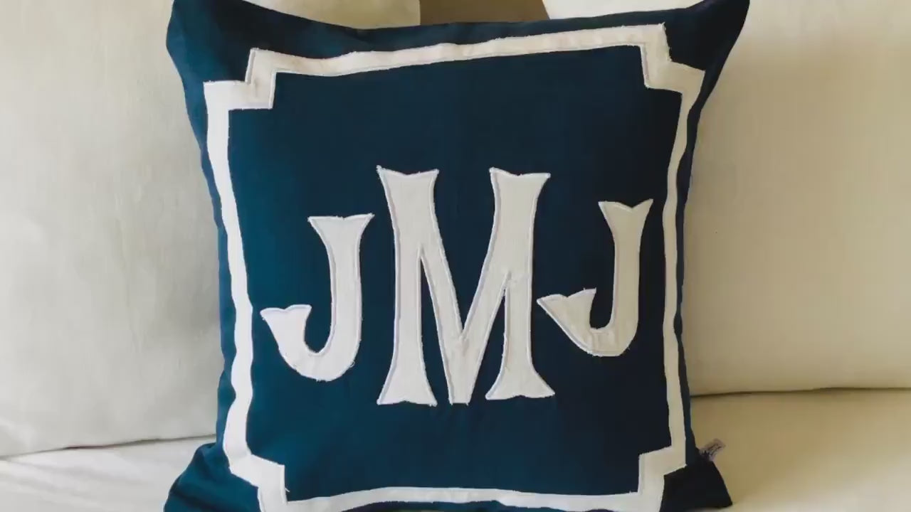 Applique on sale monogram pillow