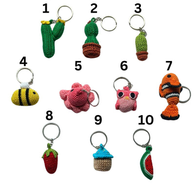 Crochet bag charms Animal summer bag charm, travel cute bag accessories
