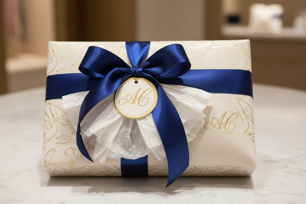 packaging gift for a monogram pillow 