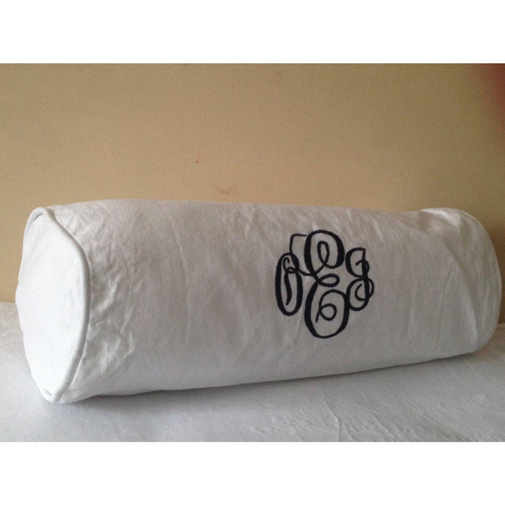 Bolster Monogrammed Cover, Bolster Pillow with Piping – Snazzy Living
