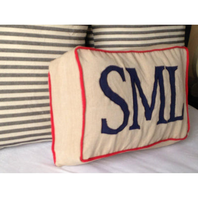 Box End Pillow Cover, Large Letter Pillow Cover, Box End Monogram Pillow Cover, Boys Room Decor, Bench Pillow Cover