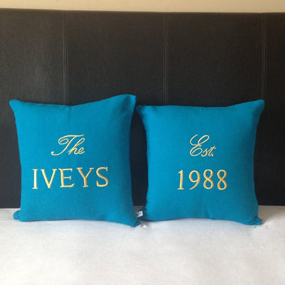 Wedding Monogram Pillow covers, Word throw pillows, Wedding Gifts