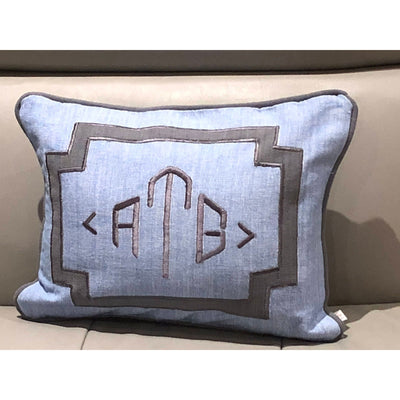 Gray Monogram room decor, Children Pillow decor, Boys bedding