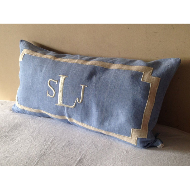 Monogrammed Lumbar Pillow, Long Nursery Decor – Snazzy Living