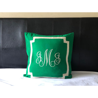 Green Monogrammed Pillows, Personalzed Gift,  Monogram Gift Idea