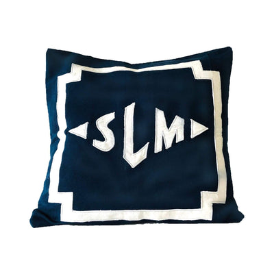 Navy Applique Throw Pillows 
