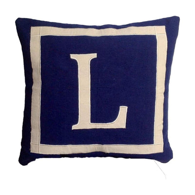 Navy Blue Letter Pillows