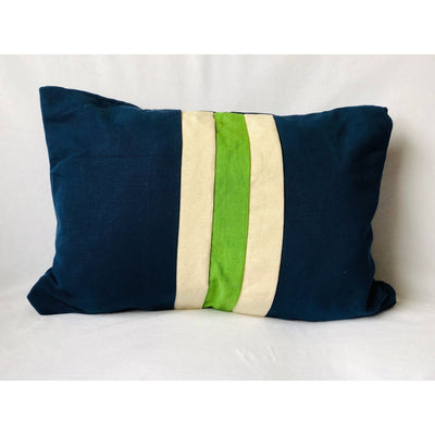 Navy Personalized Color Block Pillow
