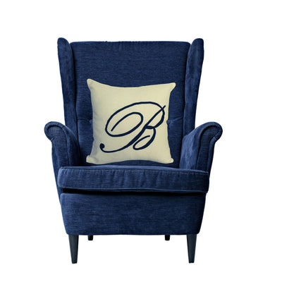 BIG Letter Monogram Embroidered, 26 x26 Sham Decorative Pillows, Personalized Euro Pillow Covers, Custom Alphabet Pillows