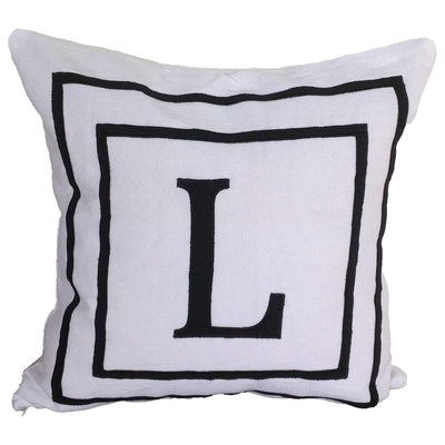 Applique White Decorative Pillow