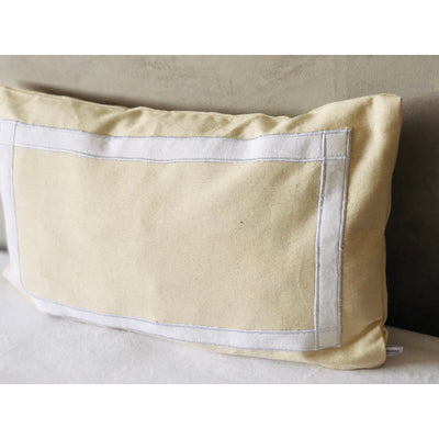 Trim Ivory Throw Pillow, "12x20" Lumbar Pillow Covers by Snazzy Living