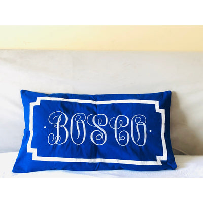 Monogrammed Pillow Shams, Lumbar 20x36 Pillow Cover, Name Personalized Pillows