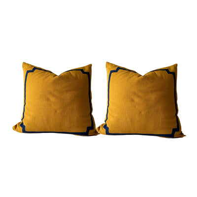 Mustard Navy blue pillows