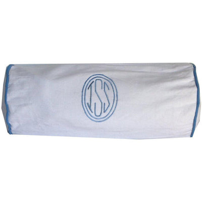 White Monogram Bolster Pillows