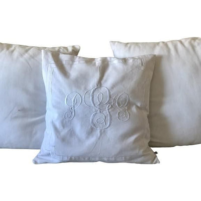 white Monogram Pillow