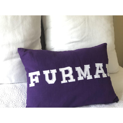 Purple Monogram Lumbar Throw Pillow
